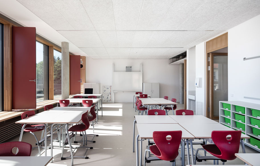 VIGAM, Viga Laminada de Roble. Proyecto Centro escolar Obermenzing